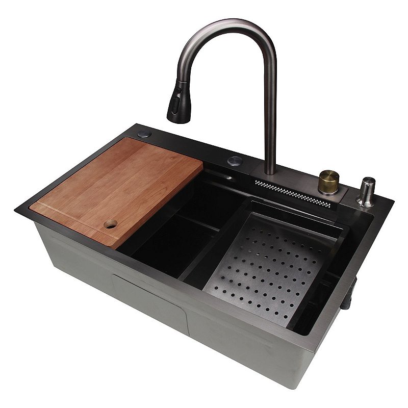 Cuba Inox Preta Pia Cozinha Gourmet Luxo ...